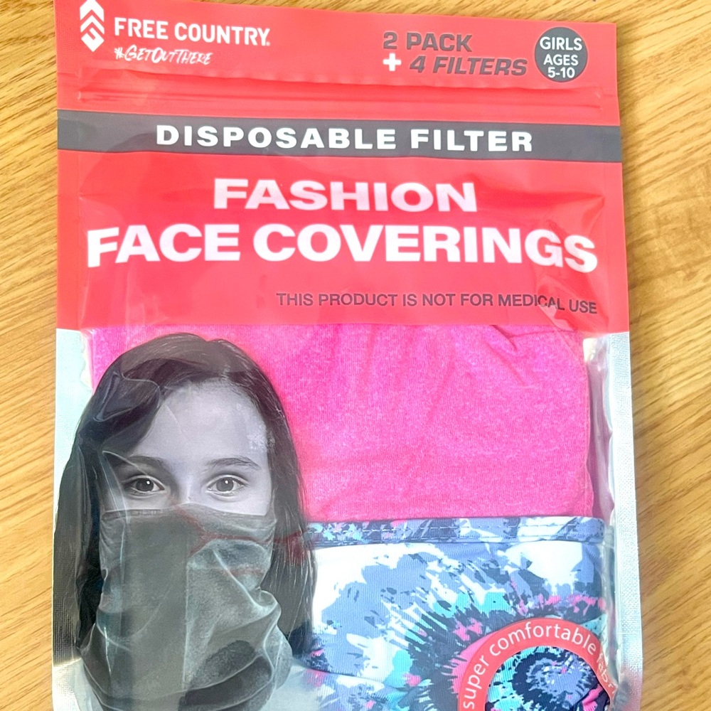 COPY - Girls' Protective Face Mask Gaiter w/Filter Pocket